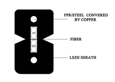 Applicabilité pratique élevée d'intérieur de câble optique de fibre de noyaux de FTTH quatre