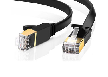 Câble de réseau du chat protégé par RJ45 7, câble Ethernet noir du chat 7 de couleur